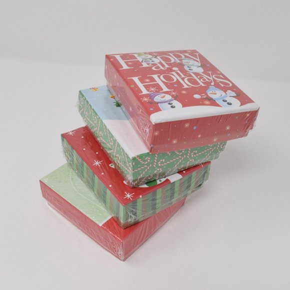 4 Holiday Gift Card Holder Box Christmas New Xmas - Picture 4 of 7
